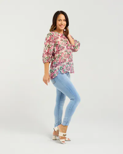 Model wearing Rose Garden Ariel Top By Seduce Available at Beetees Nelson